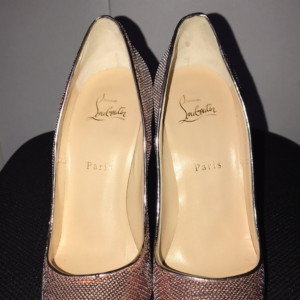 Christian Louboutin So Kate Rose Gold Sequin - Picture 4 of 7